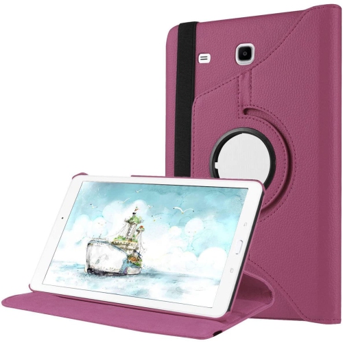 【CSmart】 Rotation à 360 degrés PU Cuir Étui Coque pour tablette Couverture de cas intelligente pour Samsung Tab E 9,6" T560 T561 T565, violet