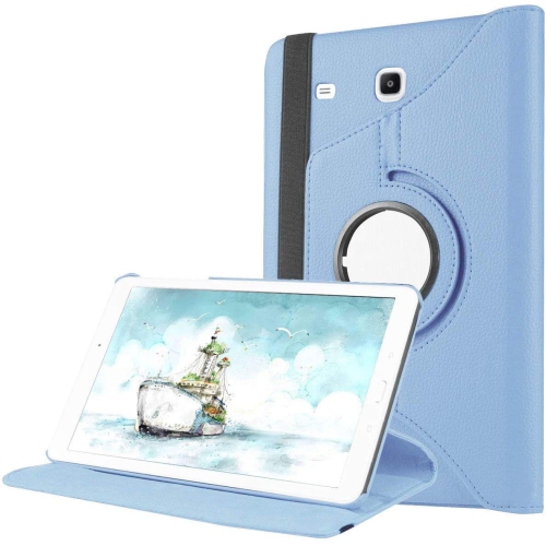 【CSmart】 360 Rotating Leather Tablet Case Smart Stand Cover for Samsung Tab E 9.6" T560 T561 T565, Light Blue