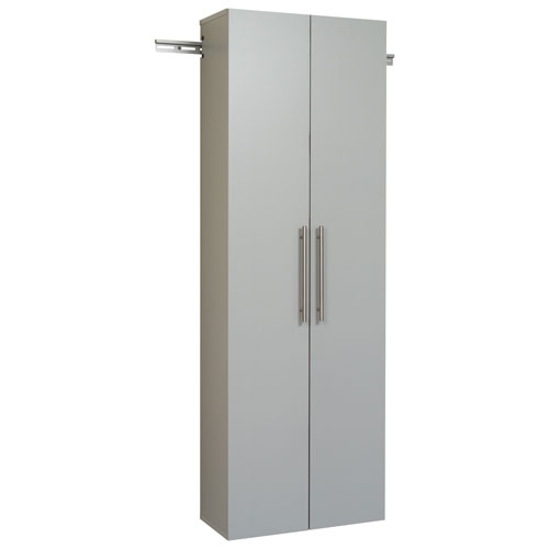 Armoire de 72 x 24 po en bois composite à 4 tablettes avec portes HangUps Home Storage - Gris pâle