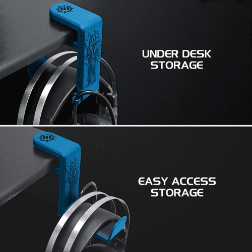 Enhance PC Gaming Headset Holder Hook Hanger Mount Blue