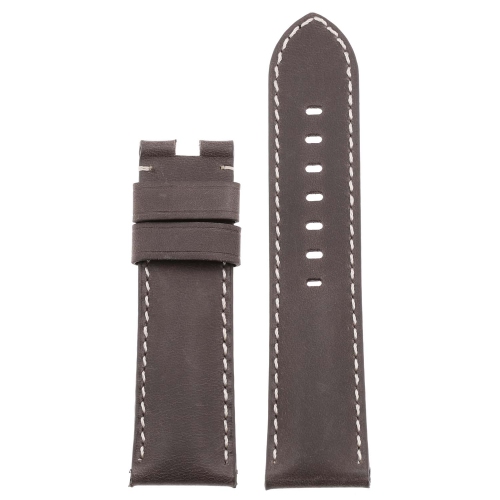STRAPSCO  Dassari Vintage Leather Men's Watch Band Strap for Panerai Deployant Deployment Clasp - Extra Long - Coffee - 24MM In Brown