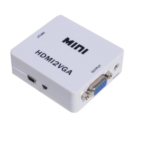 HYFAI Active HDMI to VGA Audio Video Converter Adapter Box with 3.5mm Audio Support HDTV for PC Laptop