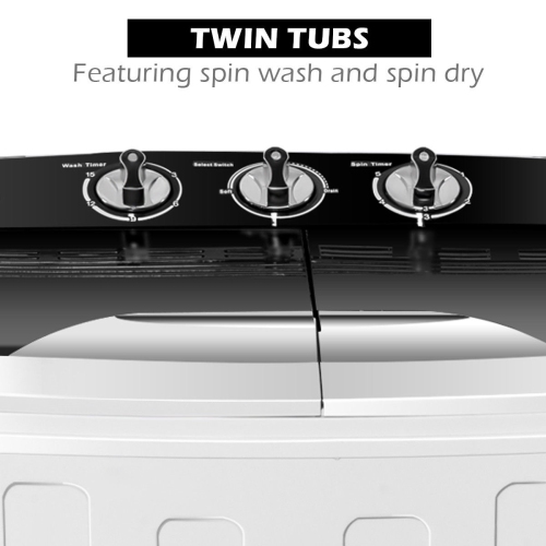 Gymax Compact Mini Twin Tub 8lbs Washing Machine Washer Spinner