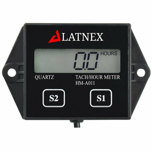 LATNEX  Tach/hour Meter Hm011A: Lcd Gasoline Inductive Tachometer for Paramotors, Microlights, Marine Engines, Pumps, Generators, Boats, Motor Cycles