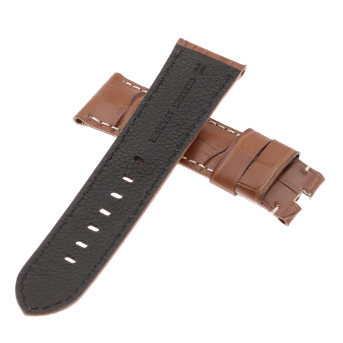 DASSARI Bracelet de Montre en Cuir Crocodile en Relief pour Hommes pour Fermoir Déployant pour Panerai - 26mm - Rouille