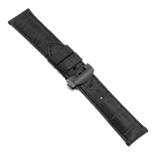 DASSARI Crocodile Embossed Leather Men s Watch Band Strap Black