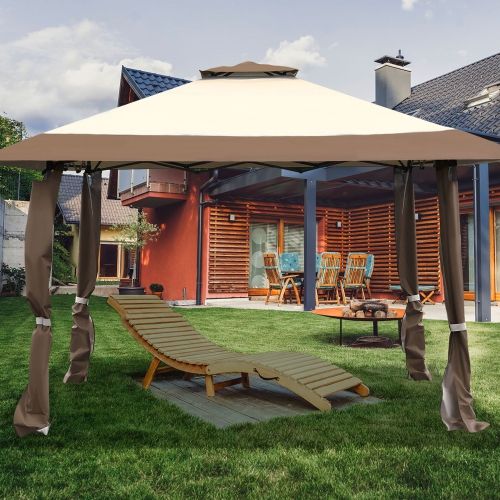 Costway 13'x13' Folding Gazebo Canopy Shelter Awning Tent Patio Garden Companion