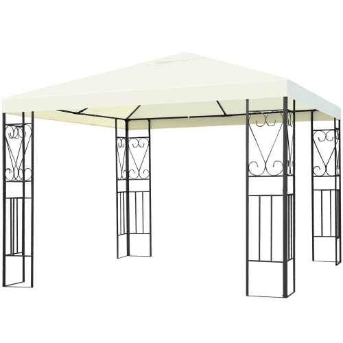 COSTWAY  10'x10' Patio Gazebo Canopy Tent Steel Frame Shelter Patio Party Awning