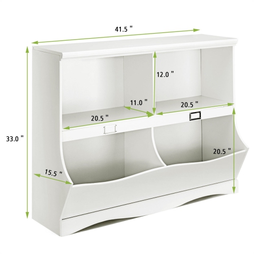 Gymax Children Storage Unit Kids Bookshelf Bookcase Baby Toy Organizer Shelf White