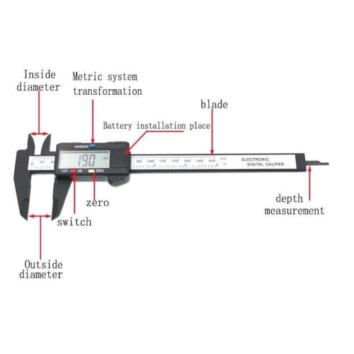 150mm LCD Digital Vernier Caliper Electronics Caliber Carbon Fiber Micrometer