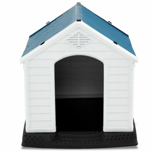 Gymax Plastic Dog House Medium-Sized Pet Puppy Shelter Waterproof Ventilate Blue