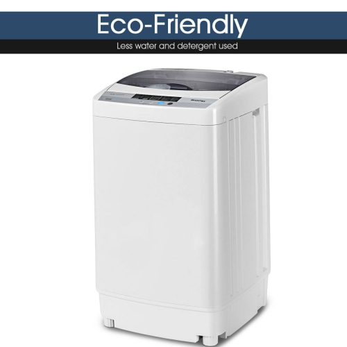 Costway Portable Compact Washing Machine 1.34 Cu.ft Spin Washer Drain Pump 8 Water Level