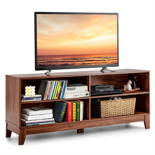 Gymax 58'' Modern Wood TV Stand Console Storage Entertainment Media Center Living Room