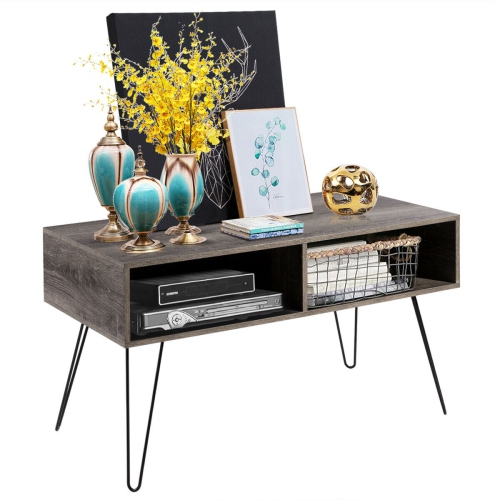Gymax 42 Tv Stand Wood Media Console Entertainment Storage Shelf