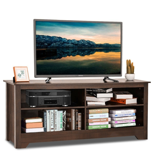 Gymax 58'' TV Stand Entertainment Media Center Console Wood Storage Furniture Espresso