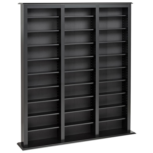 Prepac 64" 27-Shelf Composite Wood Triple Width Barrister Bookcase - Black