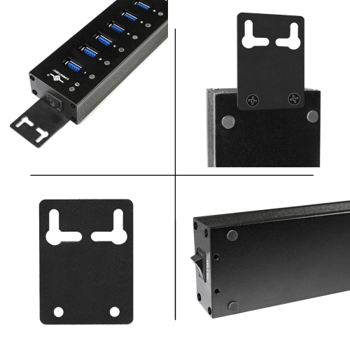 VANTEC 10-Port USB 3.0 Aluminum Hub with 12V/5A Premium Power Adapter