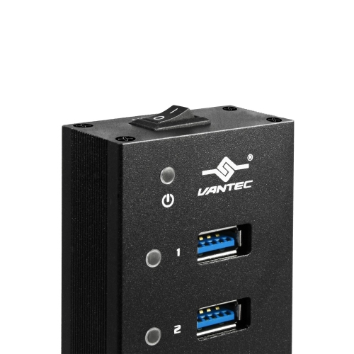 VANTEC 10-Port USB 3.0 Aluminum Hub with 12V/5A Premium Power Adapter
