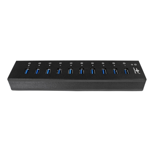 VANTEC 10-Port USB 3.0 Aluminum Hub with 12V/5A Premium Power Adapter