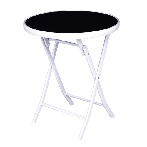 Ensemble de 3 chaises de table bistro pliantes de Costway, ensemble de patio, mobilier de jardin, noir