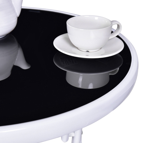 Ensemble de 3 chaises de table bistro pliantes de Costway, ensemble de patio, mobilier de jardin, noir