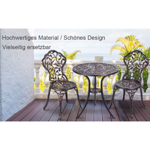 Patio Furniture leaf Design Cast Aluminum Bistro Set Antique Copper