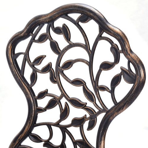 Patio Furniture leaf Design Cast Aluminum Bistro Set Antique Copper