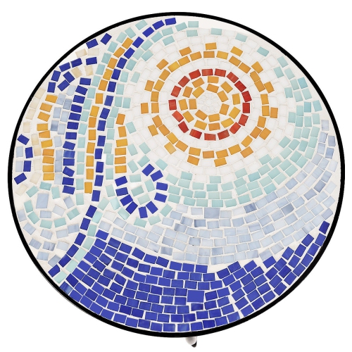 Costway Accent Table Plant Stand Scheme Steel Ocean Outdoor Indoor Garden