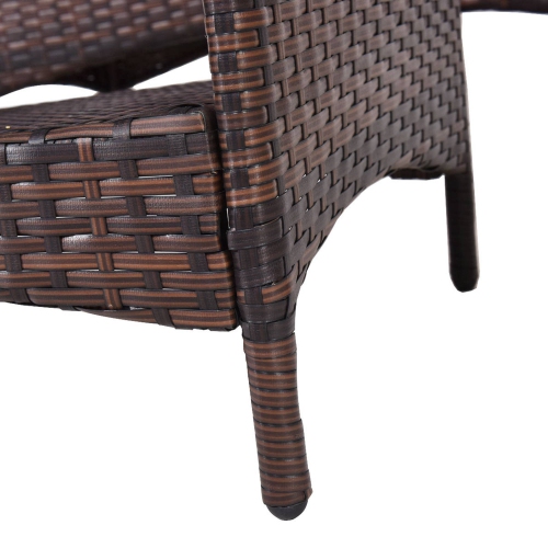 Costway 4PCS Patio Outdoor Garden Rattan Furniture Set Table Shelf Sofa with Beige Cushion