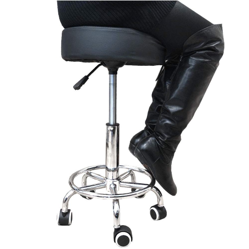 Deluxe Round Height Hydraulic Adjustable Rolling Stool, Great for Spa Tattoo Doctor Office or Home Use
