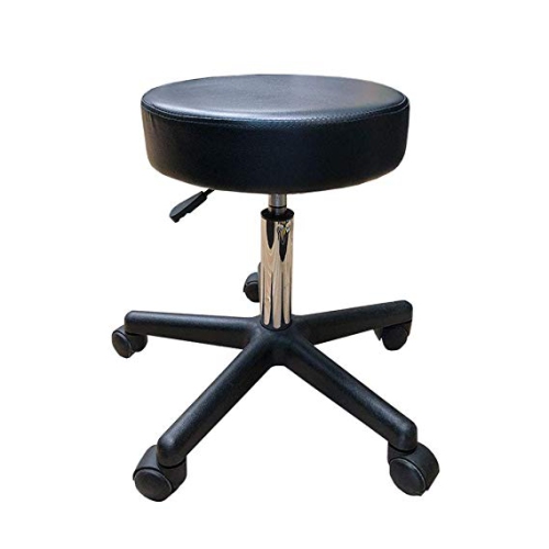 ANGEL POS  Deluxe Round Adjustable Rolling Stool, Great for Spa Facial Massage Tattoo Doctor Technician Office Or Home In Black