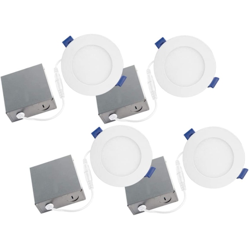 BAZZ Slim Disk 4 ¼ in. Matte White Integrated LED Recessed Fixture Kit