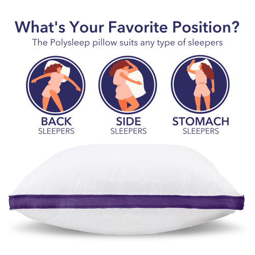 Oreiller antimicrobien en mousse à mémoire de Polysleep | Oreillers hypoallergéniques réglables pour le cou et le corps, mousse à mémoire de qualité