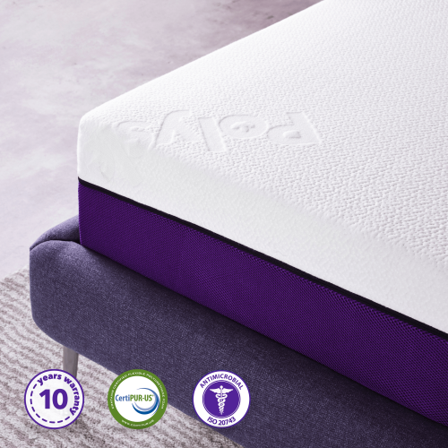 Matelas antimicrobien en mousse à mémoire de Polysleep, couche supérieure respirable - Liquid. Respirant, 100 % fabriqué au Canada, lit hybride haut