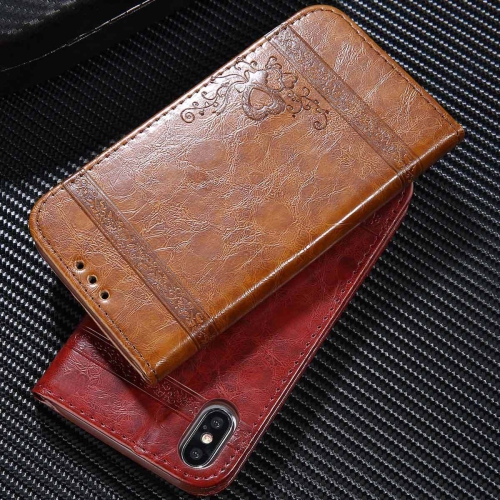 Étui portefeuille de luxe pour iPhone XR Étui en cuir avec support rabattable