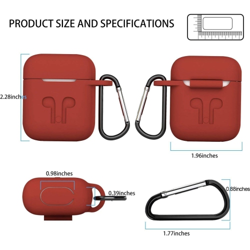 Airpods Case, Airpods Accessories Kits, 2 Pack Protective Silicone Cover Skin Apple Airpods Anti-Lost Airbag Belt,Airpods Ear Hook for Apple Airpods