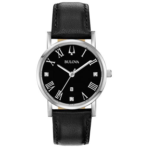 Bulova Classic 32mm Women's Casual Watch with Diamonds - Black/Silver