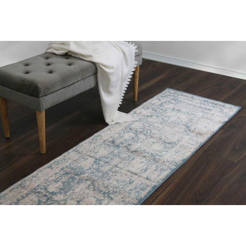 A2Z Rug Vintage Traditional Santorini 6076 Collection Blue 60X230 cm- 1'12"X7'7" Ftt Area Rugs