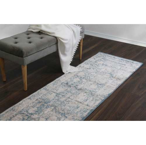 A2Z Rug Vintage Traditional Santorini 6076 Collection Blue 80X150 cm- 2'7"X4'11" Ft Area Rugs