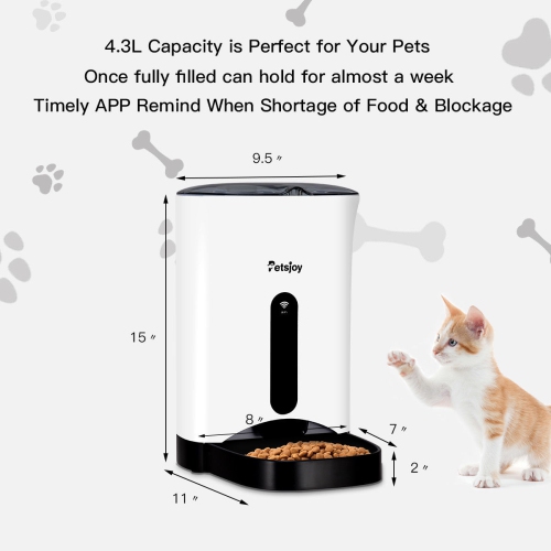 Gymax Automatic Pet Feeder Smart Cat Dog Food Dispenser