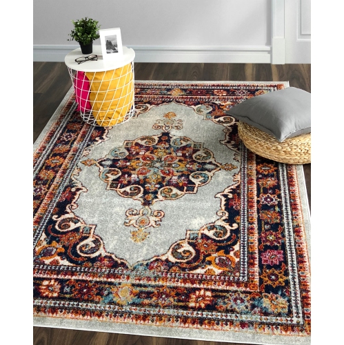 A2z Rug Chelsea V278 Traditional Vintage Grey Red Area Rugs - Grey And Red Area Rug A2z Rug Chelsea V278 Traditional Vintage Grey Red Area Rugs - Grey And Red Area Rug