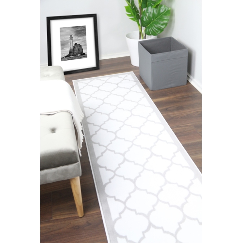 A2Z Tapis Trendy Collection Treillis Blanche Tapis de course 60X230 cm - 1'12 "X7'7" ft