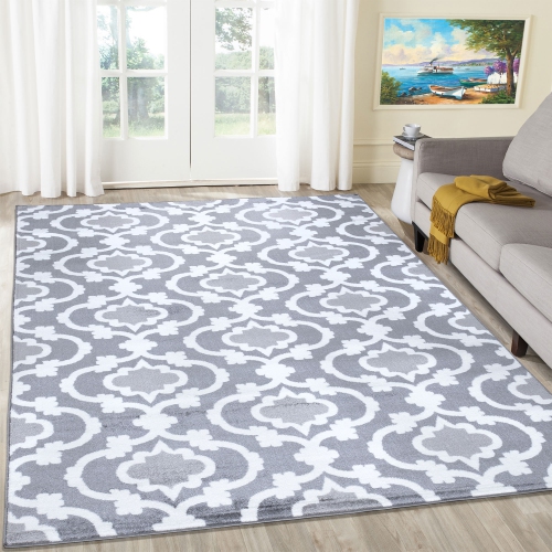 A2Z Rug Geometric Style Grey Trendy 7926 Area Rugs 160X230 cm 5'3"X7