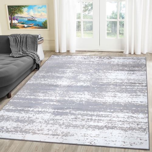 A2Z Rug Modern White Palma 1787 Area Rugs 120X170 cm -3'11"X5'7" Ft