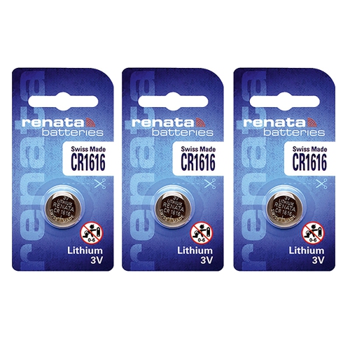 3 x Renata CR1616 Batteries, Lithium Battery 1616