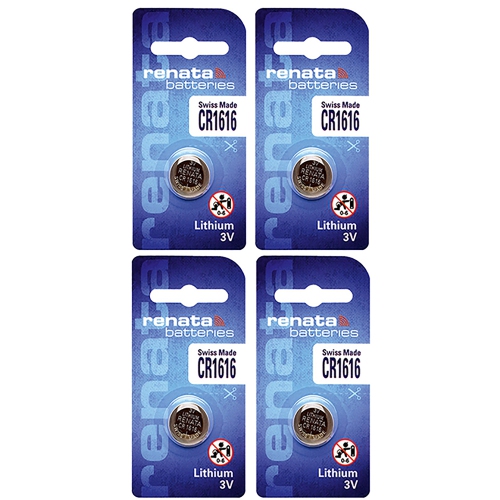 4 x Renata CR1616 Batteries, Lithium Battery 1616