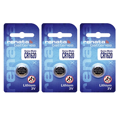 3 x Renata CR1620 Batteries, Lithium Battery 1620
