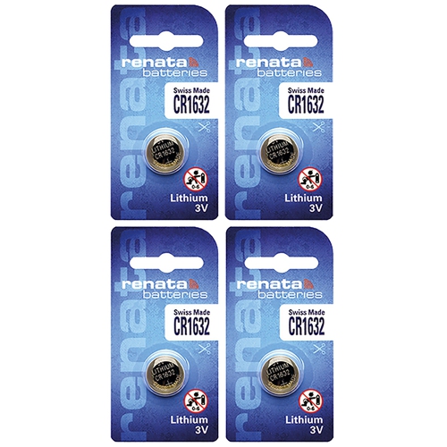 4 x Renata CR1632 Batteries, Lithium Battery 1632
