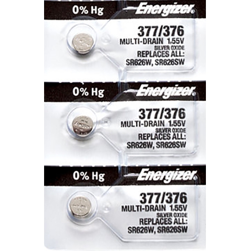 3 x Energizer 377 Watch Batteries, SR626SW or 376 Battery