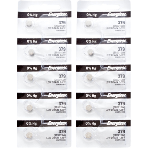 10 x Energizer 379 Watch Batteries, SR521SW Battery